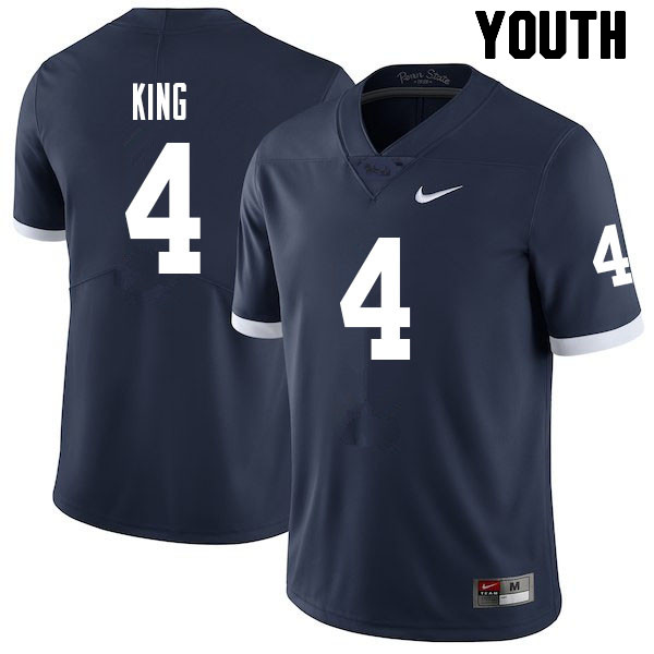 NCAA Nike Youth Penn State Nittany Lions Kalen King #4 College Football Authentic Navy Stitched Jersey DDT5498OD